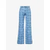 Vivienne Westwood Ray 5 Pocket Jeans Laser Denim Vw-grid-blue 31 Women In Grid/blue