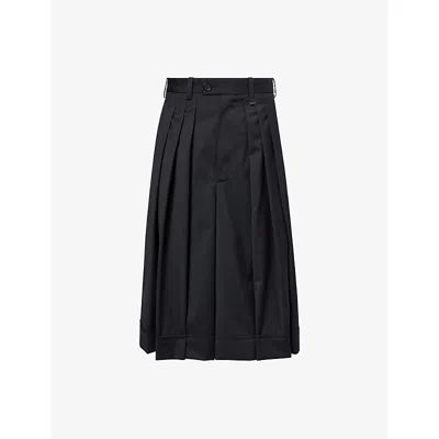 Vivienne Westwood Mens Black High-rise Wide-leg Wool Culottes