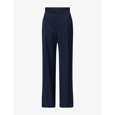 Vivienne Westwood Mens High-rise Wide-leg Wool Trousers Navy