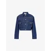Shop Vivienne Westwood Mens Indigo Marlene Cropped Denim And Linen Jacket
