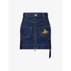 Vivienne Westwood Mens Sailor Asymmetric Cotton-linen Denim Mini Skirt Indigo In Indigo