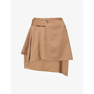 Vivienne Westwood Mens Meghan Asymmetric-hem Wool Kilt Camel