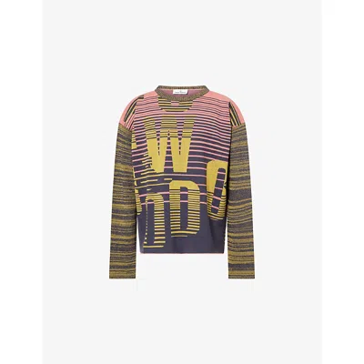 Vivienne Westwood Mens Multi Patterned Long-sleeves Knitted Jumper