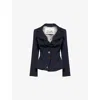 Vivienne Westwood Mens Navy Drunken Draped Wool Jacket