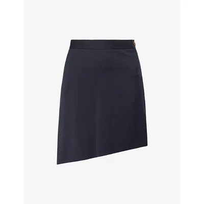 Vivienne Westwood Mens Navy Inifinity Asymmetric Wool Mini Skirt In Blue