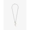 Vivienne Westwood Mens  Man. Claude Small Platinum-plated Brass And Faux-pearls Pendant Necklace In Platinum / Creamrose Prl