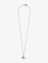 Vivienne Westwood Silver-tone Necklace With Iconic Orb Pendant In Platinum/black Dia