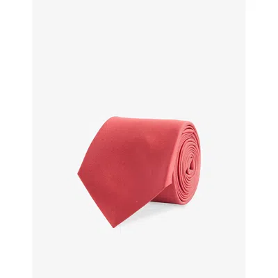 Vivienne Westwood Mens Red Branded Silk Tie In Pink