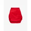 Vivienne Westwood Mens Red Frame Leather-strap Wool Mini Skirt In Red
