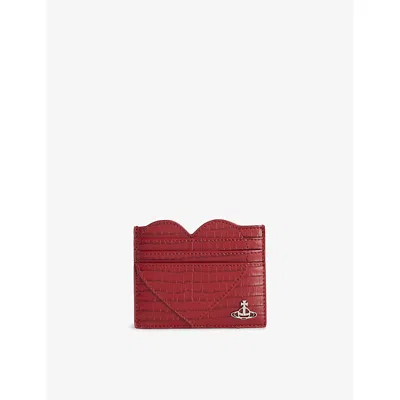 Vivienne Westwood Mens Red Heart Leather Card Holder