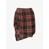 Vivienne Westwood Ruched Check Patterned Mini Skirt In Multi
