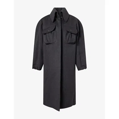 Vivienne Westwood Mens Roberta Menzel Oversize Wool-blend Coat Dark Grey Melange