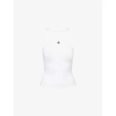 Vivienne Westwood Mens White 90s Scoop-neck Cotton-jersey Vest Top