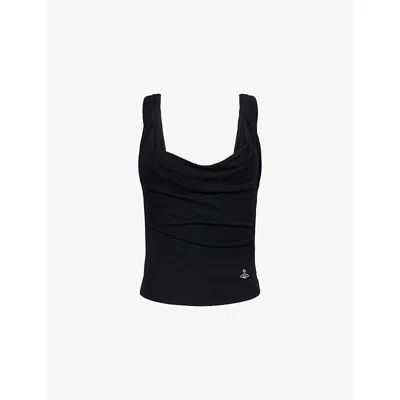 Vivienne Westwood Mens Black Anna Cowl-neck Knit Top