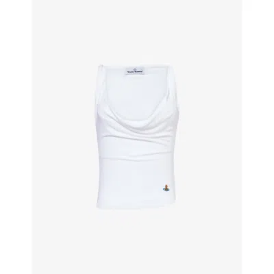 Vivienne Westwood Mens White Anna Cowl-neck Knit Top