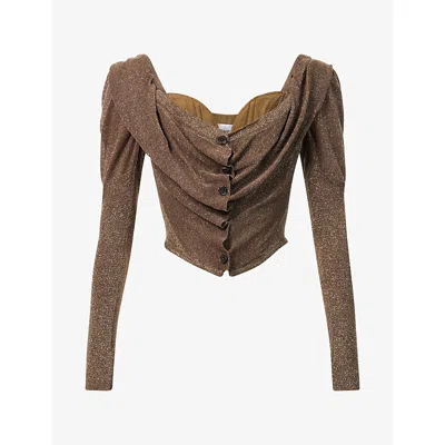 Vivienne Westwood Mens  Bea Corset Woven Cardigan In Bronze