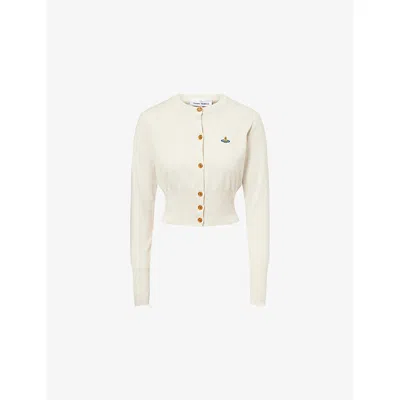 Vivienne Westwood Mens  Bea Cropped Cotton-and-cashmere Cardigan In Dove White