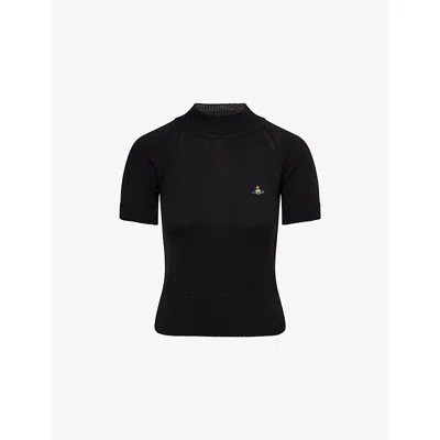 Vivienne Westwood Mens Black Bea High-neck Wool Top