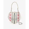 VIVIENNE WESTWOOD MENS MULTICOLOR BELLE HEART FRAME LINEN-BLEND TOP-HANDLE BAG