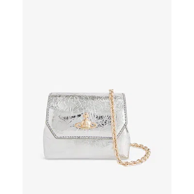Vivienne Westwood Mens Silver Chain-strap Small Leather Cross-body Bag