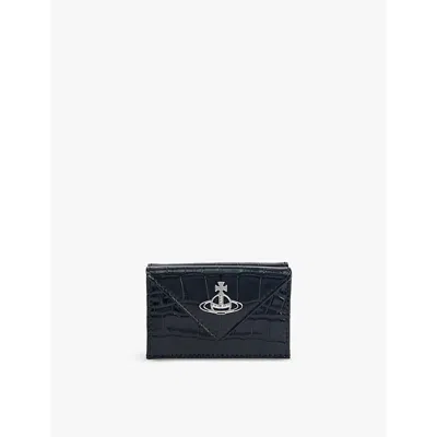 Vivienne Westwood Mens  Envelope Leather Billfold In Black