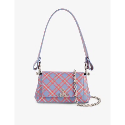 Vivienne Westwood Tartan Print Hazel Top-handle Bag In Blue/orange Tartan
