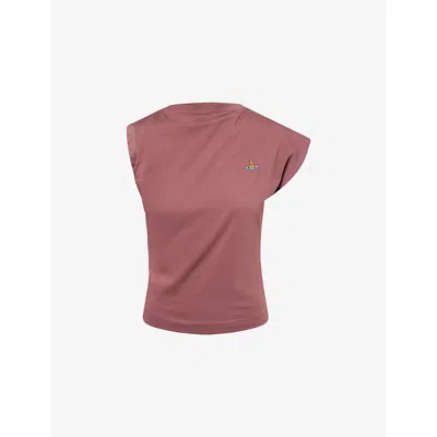 Vivienne Westwood Mens Oxblood Red Hebo Asymmetric Cotton Top In Burgundy
