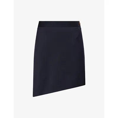 Vivienne Westwood Mens Navy Infinity Asymmetric Wool Mini Skirt