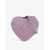 Vivienne Westwood Louise Heart Cross Body Bag In Blue/orange Tartan