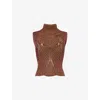 Vivienne Westwood Mary Corset Top Silk Mohair Blend Gold 40 Women In Gold
