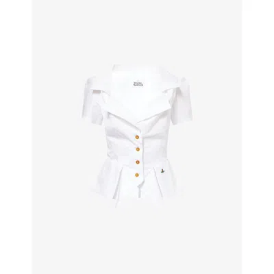 Vivienne Westwood Mens  Monday Asymmetric Cotton Shirt In White