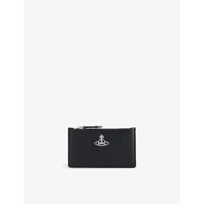 Vivienne Westwood Mens Orb Slim Faux-leather Card Holder Black