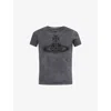 Vivienne Westwood Mens Ghost Paris Orb Graphic-print Cotton T-shirt Xl In Gray