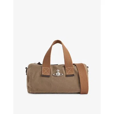 Vivienne Westwood Mens  Paul Cylinder Canvas Cross-body Bag In Army Green