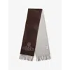 Vivienne Westwood Mens Brown Single Orb Fringed Wool Scarf In Brown