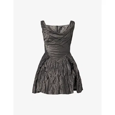 Vivienne Westwood Mens Black Sunday Corset Woven Mini Dress In Multi