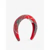 Vivienne Westwood Mens Tartan Wool Headband Aw24-red In Aw24-red