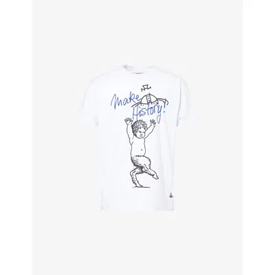 VIVIENNE WESTWOOD MENS VIVIENNE WESTWOOD FAWN CLASSIC SHORT-SLEEVE COTTON T-SHIRT