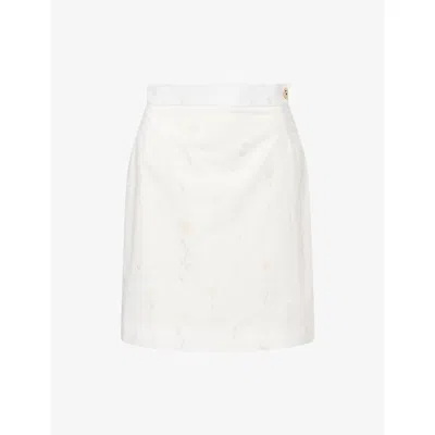Vivienne Westwood Mens White Flowers Crotch 45 Embroidered Cotton-blend Mini Skirt