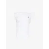 Vivienne Westwood Cotton Sleeveless Top With Draped Neckline In White