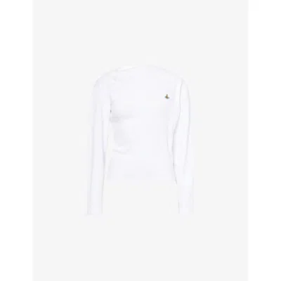 Vivienne Westwood Mens White Hebo Asymmetric-neck Ribbed Stretch-cotton Top Xs