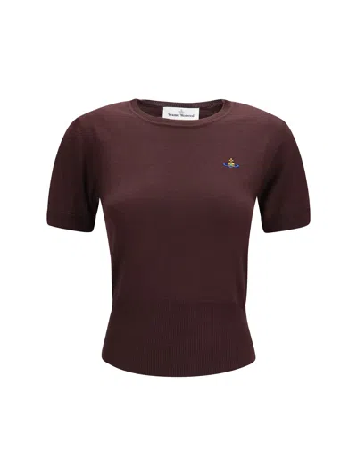 Vivienne Westwood Merino Wool Knit Sweater In Brown