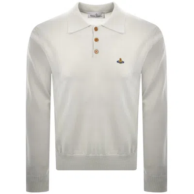 Vivienne Westwood Merino Wool Polo Beige In White