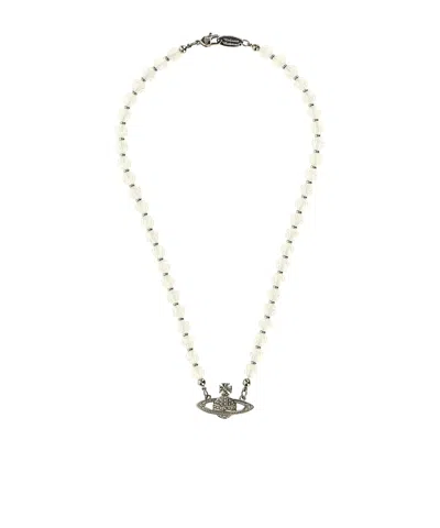 Vivienne Westwood Messaline Collar Necklace In White