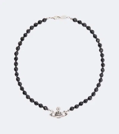 Vivienne Westwood Messaline Embellished Choker In Black