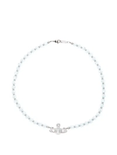 Vivienne Westwood Messaline Orb Choker In Silver