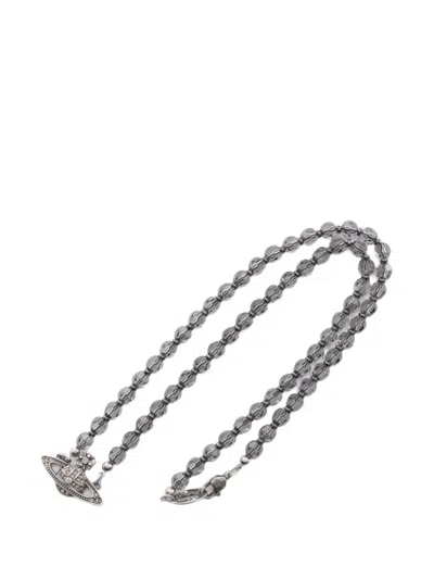 Pre-owned Vivienne Westwood Messaline Orb Necklace In Silver