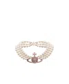 Vivienne Westwood Messaline Orb Three-row Chocker In Yellow