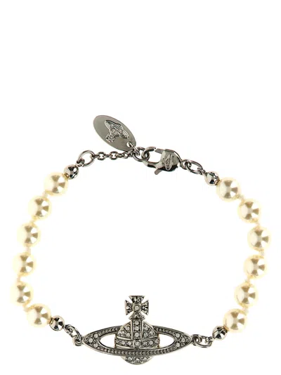 Vivienne Westwood Metallic Crystal Orb Pearl Bracelet