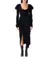 Vivienne Westwood Black Side Panther Midi Dress In Black